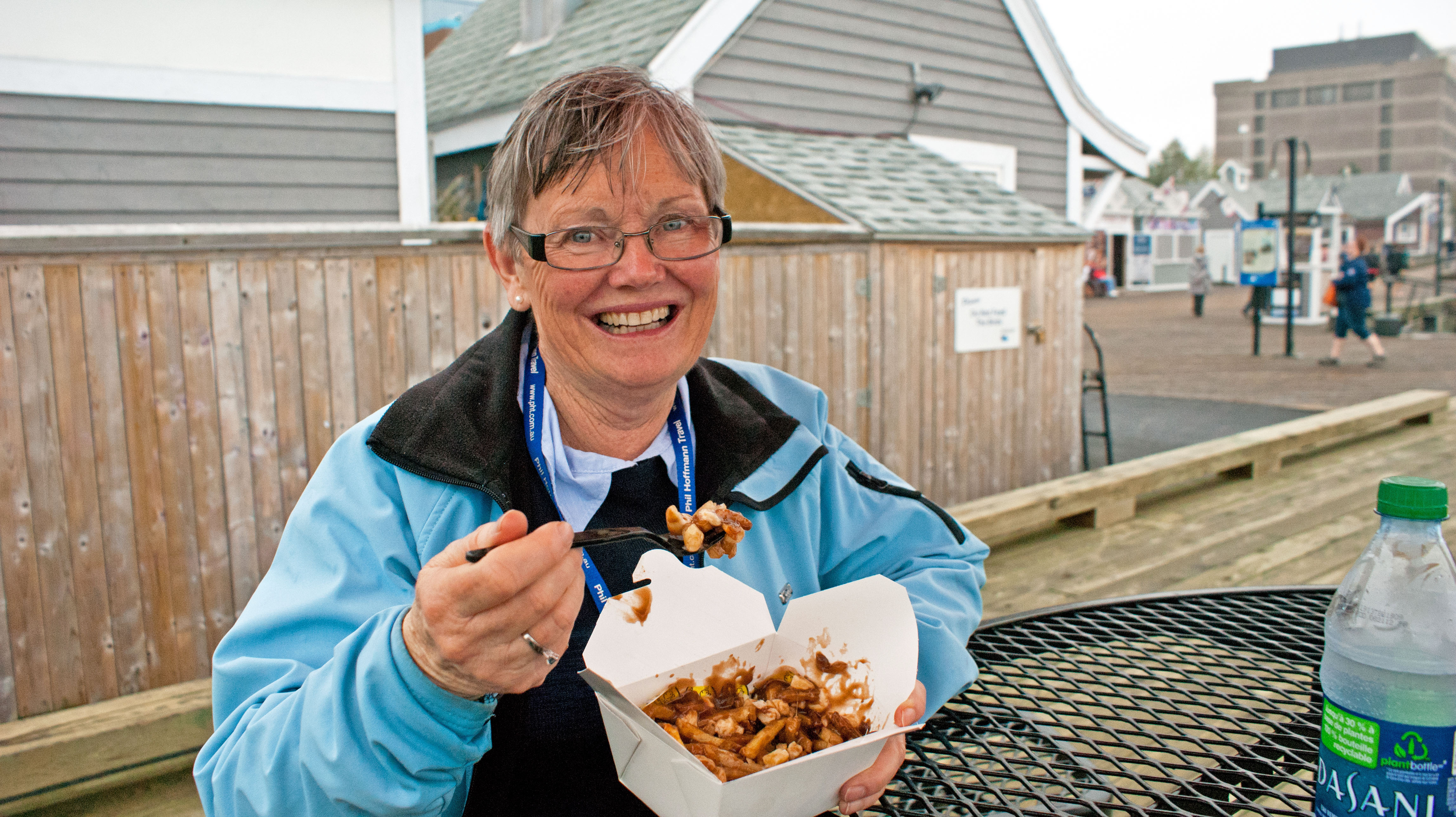 Eating Poutine, Oh, how very French! Nova Scotia