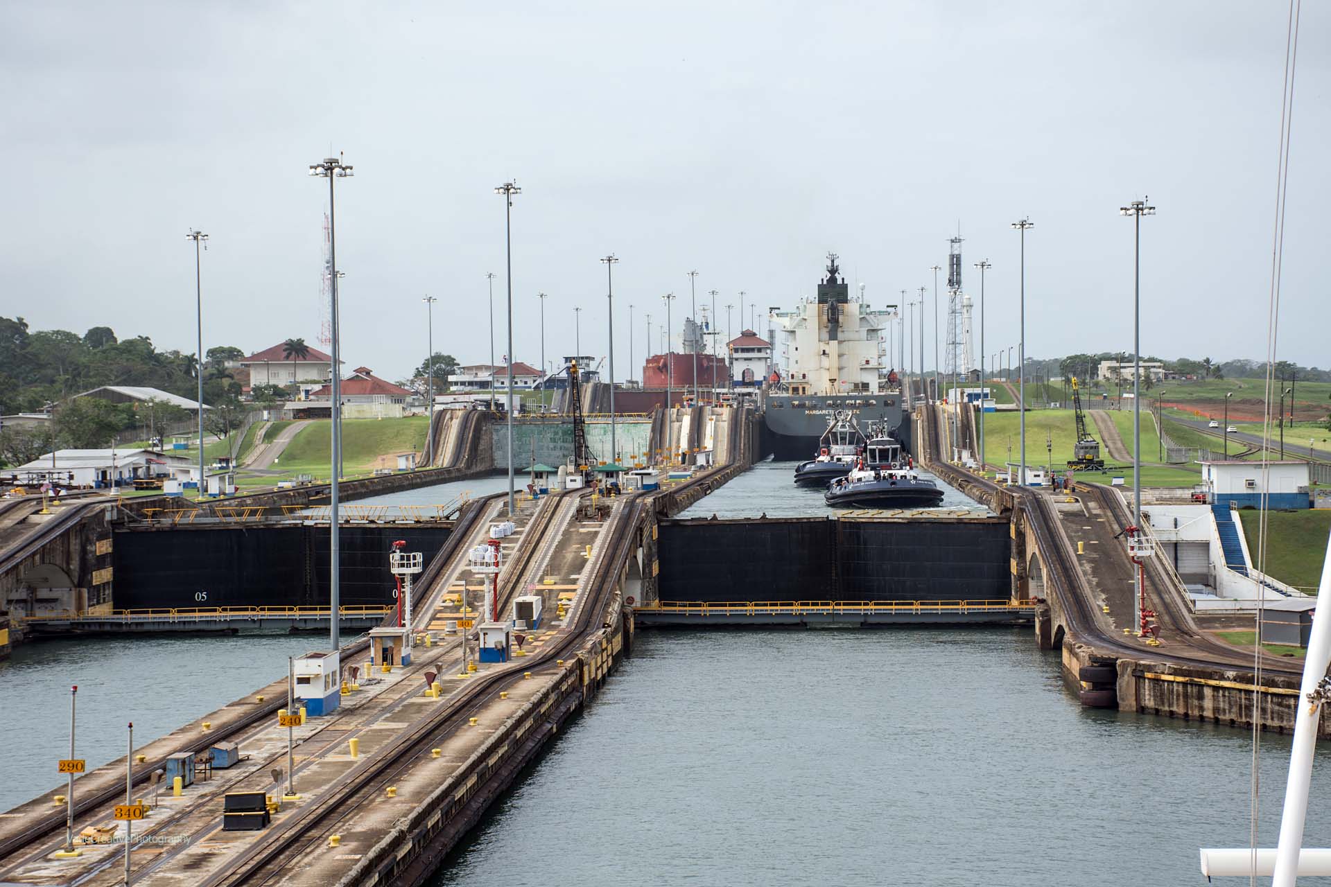 Margaret Schulte Container Ship Assisted by Tugs