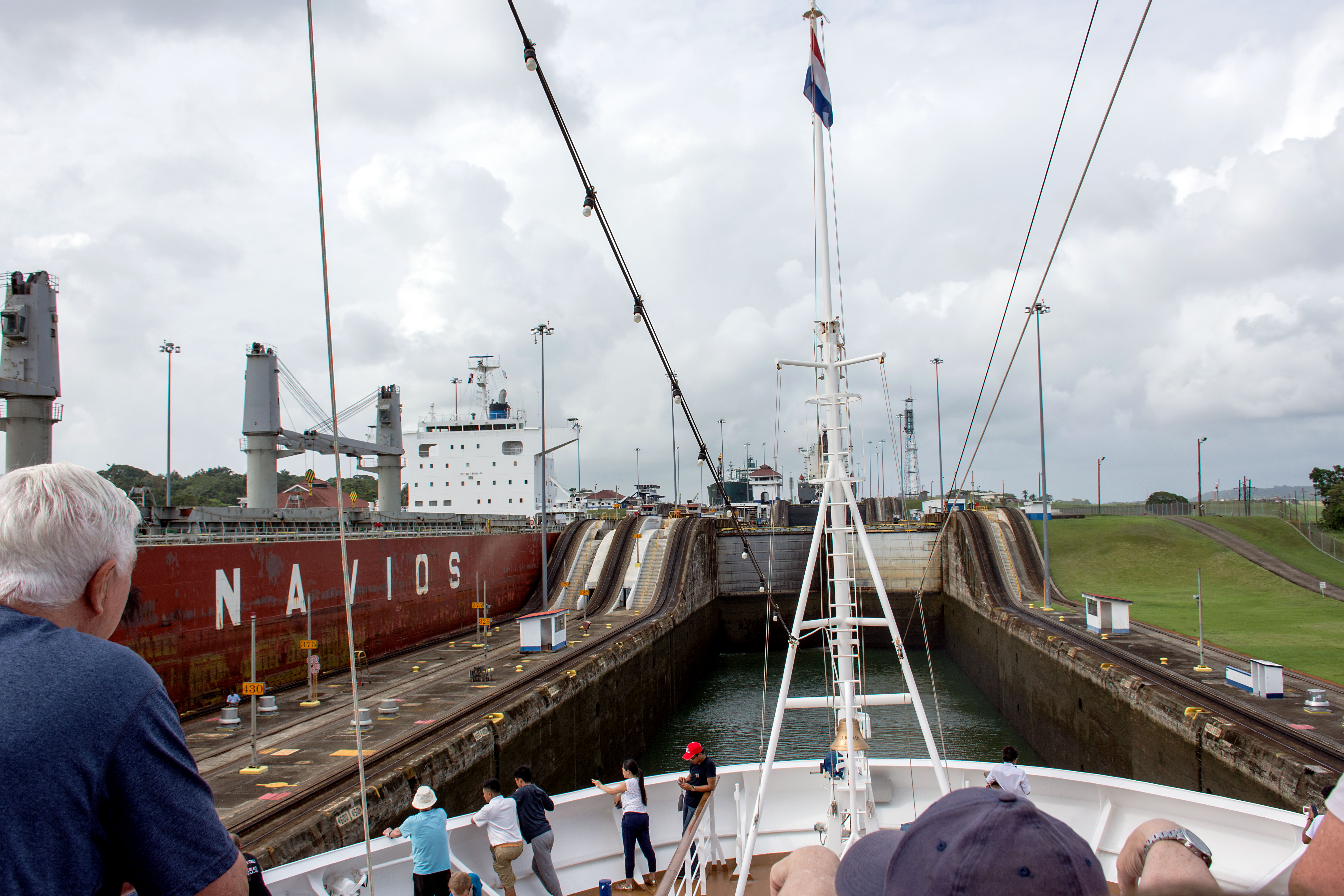 Cruise Ship Eurodam entering First Lock