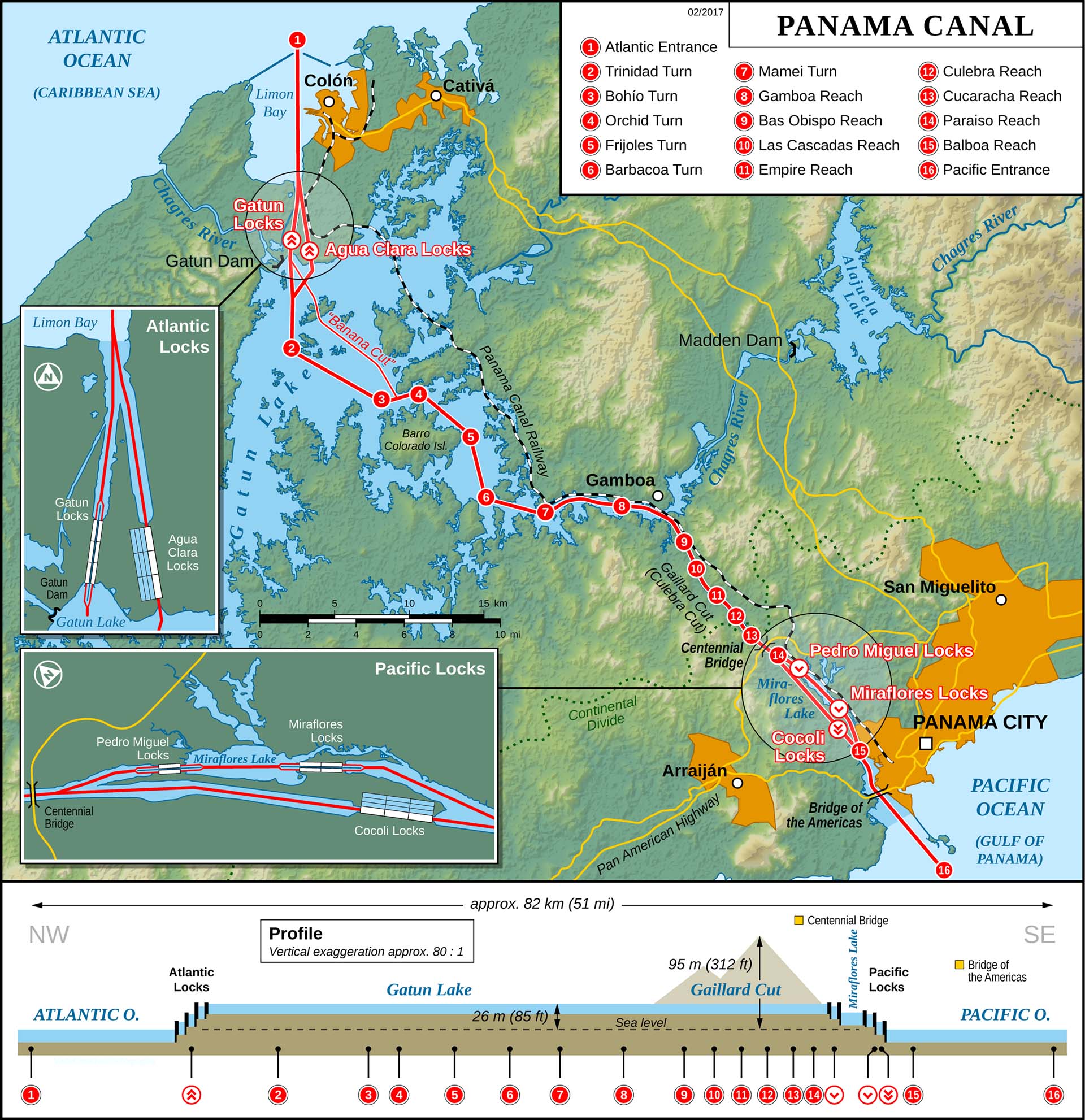 A Map of Panama Canal